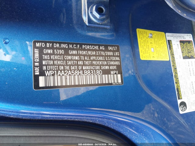 Продажа на аукционе авто 2017 Porsche Macan, vin: WP1AA2A58HLB83180, номер лота: 44846444
