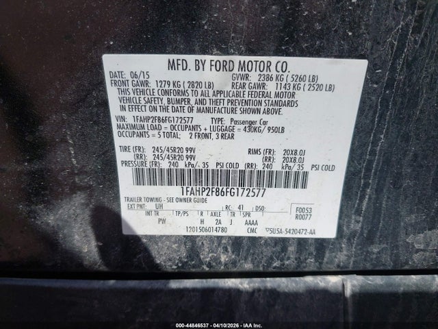 1FAHP2F86FG172577 Ford Taurus Limited