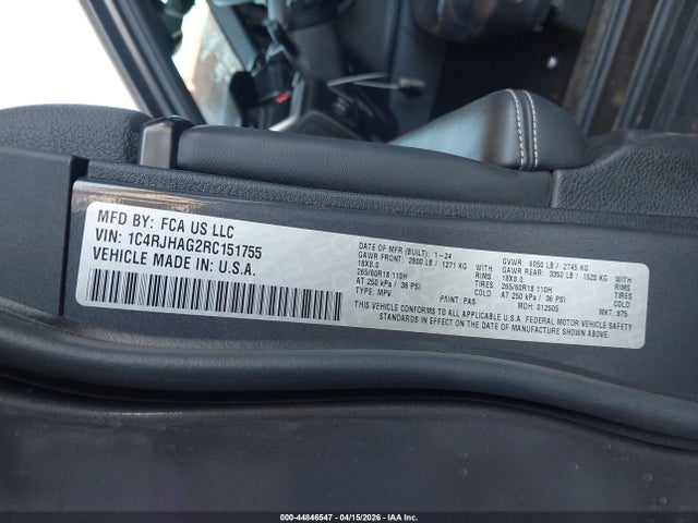Aukcja sprzedaży 2024 Jeep Grand Cherokee Altitude 4x4, vin: 1C4RJHAG2RC151755, numer aukcji: 44846547
