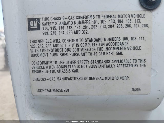 Продажа на аукционе авто 2005 Gmc Sierra 2500hd Work Truck, vin: 1GDHC24U85E280260, номер лота: 44846584