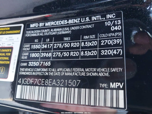 Mercedes-Benz Gl 450 4matic 2014 4JGDF7CE8EA321507 Image 9