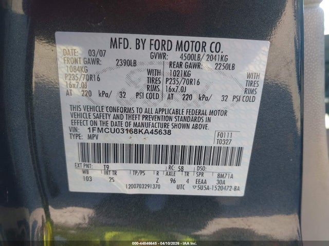 2008 FORD ESCAPE 1FMCU03168KA45638 Photo 8