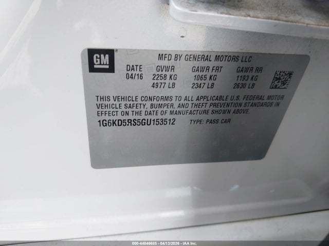 1G6KD5RS5GU153512 Cadillac CT6 LUXURY