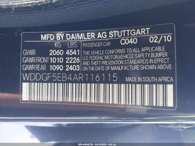 Aukcja sprzedaży 2010 Mercedes-benz C 300 Sport, vin: WDDGF5EB4AR116115, numer aukcji: 44846729