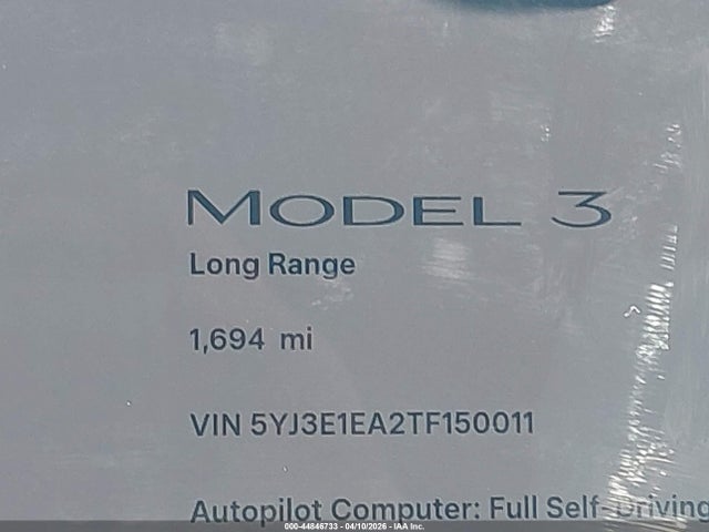 44846733 :رقم المزاد ، 5YJ3E1EA2TF150011 vin ، 2026 Tesla Model 3 Premium Rear-wheel Drive/standard Rear-wheel Drive مزاد بيع