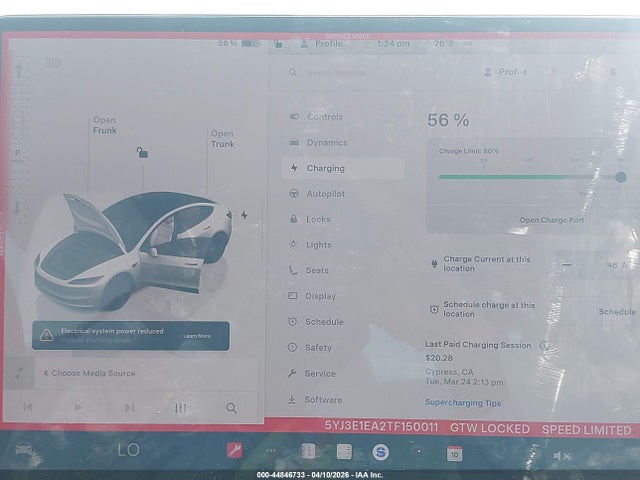 44846733 :رقم المزاد ، 5YJ3E1EA2TF150011 vin ، 2026 Tesla Model 3 Premium Rear-wheel Drive/standard Rear-wheel Drive مزاد بيع