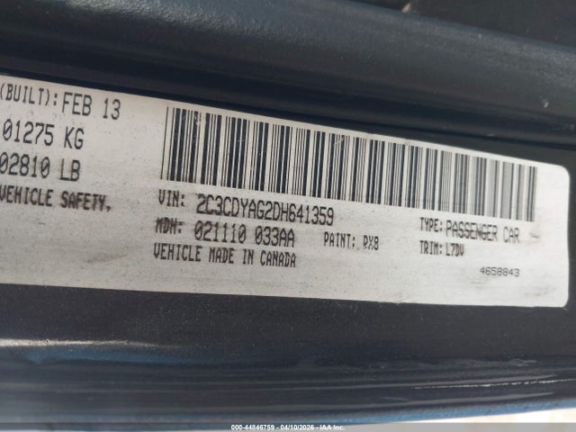 Продажа на аукционе авто 2013 Dodge Challenger Sxt, vin: 2C3CDYAG2DH641359, номер лота: 44846759