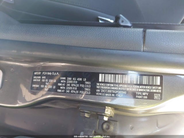 Продажа на аукционе авто 2016 Jeep Renegade Justice, vin: ZACCJBBT8GPD65849, номер лота: 44846780