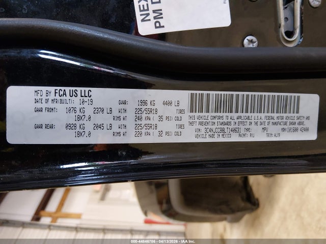 Продажа на аукционе авто 2020 Jeep Compass Limited Fwd, vin: 3C4NJCCB8LT140631, номер лота: 44846786