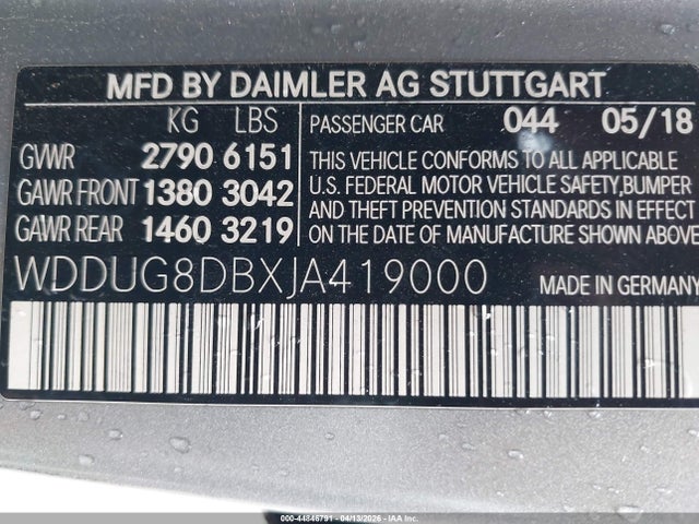 WDDUG8DBXJA419000 Mercedes-Benz S 560