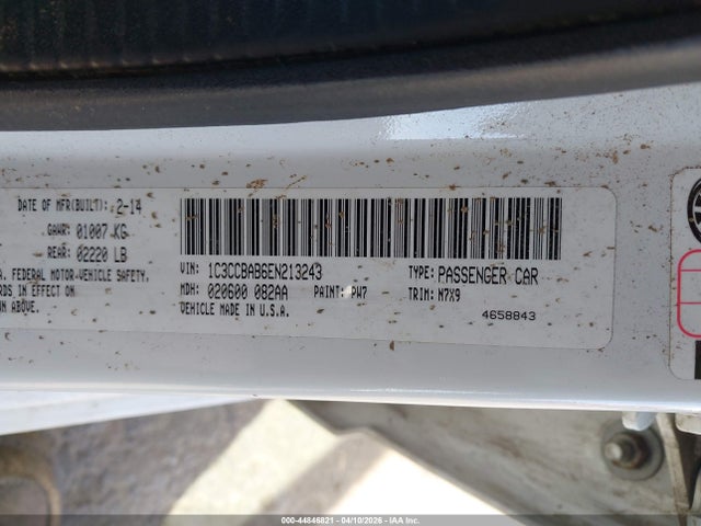 Aukcja sprzedaży 2014 Chrysler 200 Lx, vin: 1C3CCBAB6EN213243, numer aukcji: 44846821