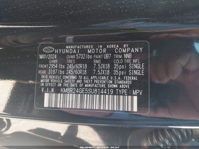 KM8R24GE5SU814419 Hyundai Palisade Sel