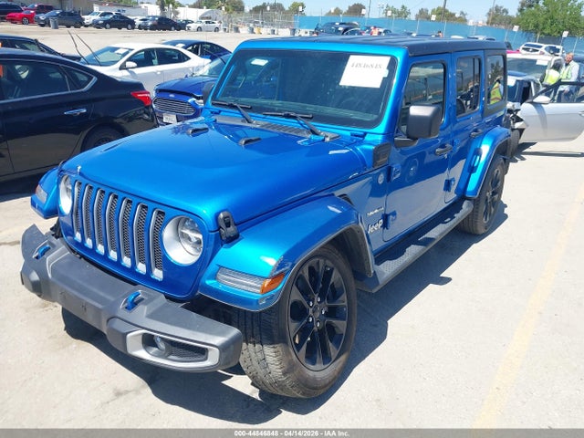 2022 Jeep Wrangler 4xe Unlimited Sahara 4x4 მანქანა იყიდება აუქციონზე, vin: 1C4JJXP68NW277925, აუქციონის ნომერი: 44846848