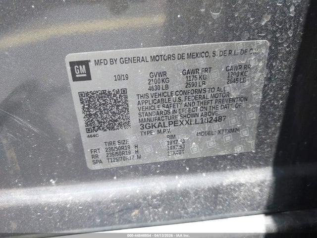 44846954 :رقم المزاد ، 3GKALPEXXLL182487 vin ، 2020 Gmc Terrain Fwd Slt مزاد بيع
