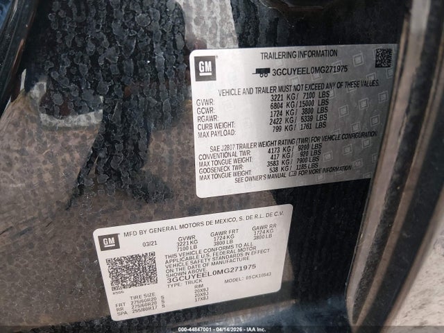 2021 CHEVROLET SILVERADO 1500 3GCUYEEL0MG271975 Photo 8