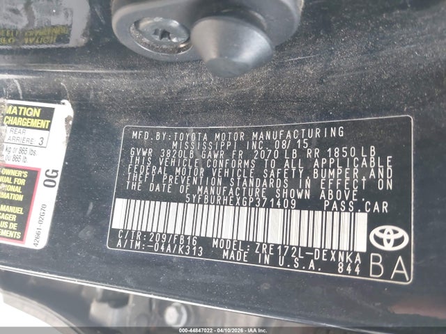 Toyota COROLLA LE 2016 5YFBURHEXGP371409 Image 9