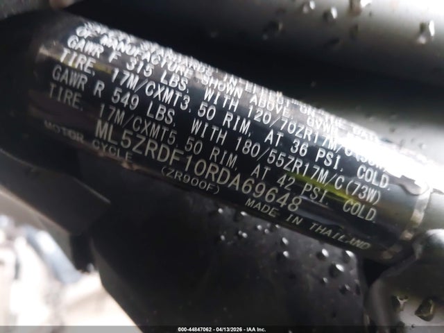 ML5ZRDF10RDA69648 Kawasaki Zr900 F