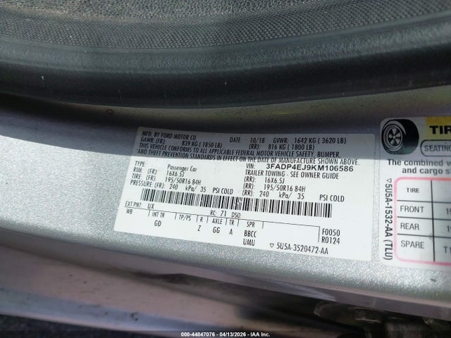 2019 FORD FIESTA 3FADP4EJ9KM106586 Photo 8