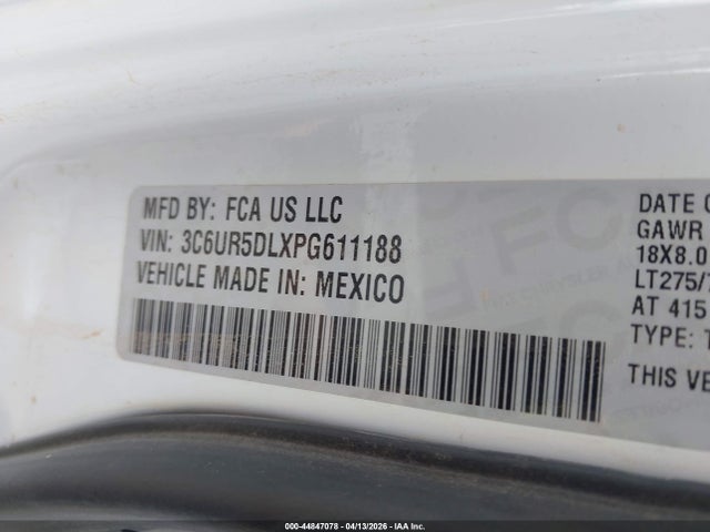 3C6UR5DLXPG611188 RAM 2500 Big Horn 4x4 6&#039;4 Box