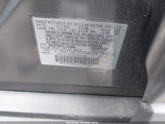 Nissan Kicks S Xtronic Cvt 2020 3N1CP5BV1LL534004 Image 9
