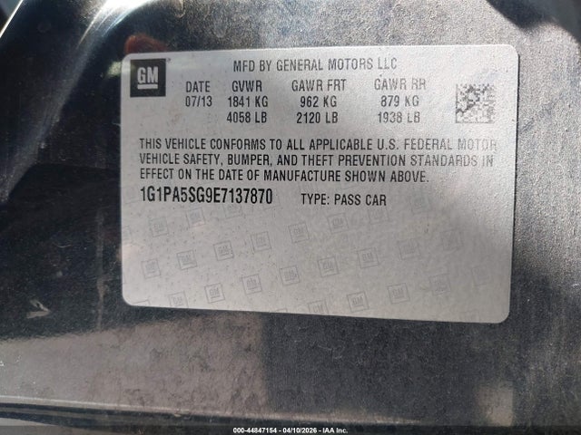 1G1PA5SG9E7137870 Chevrolet Cruze Ls Auto