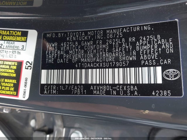 4T1DAACKXSU179057 Toyota CAMRY SE
