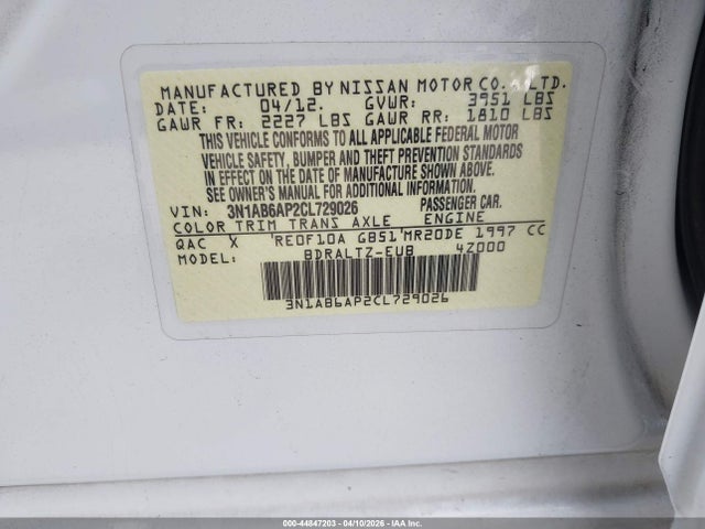 2012 NISSAN SENTRA 3N1AB6AP2CL729026 Photo 8
