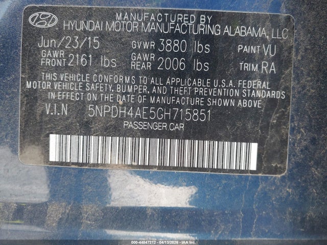 2016 HYUNDAI ELANTRA 5NPDH4AE5GH715851 Photo 8