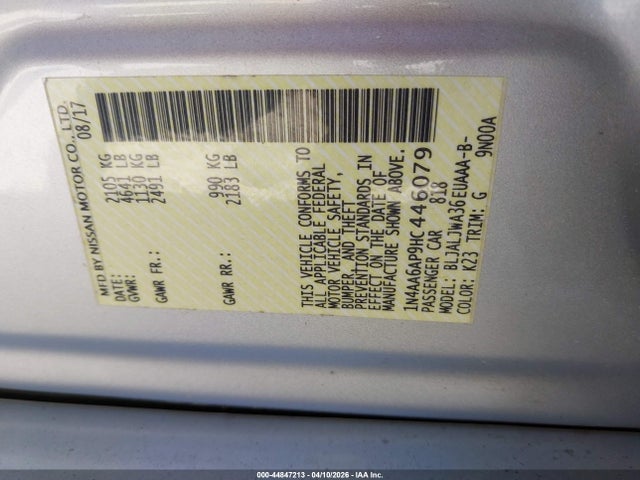 2017 NISSAN MAXIMA 1N4AA6AP9HC446079 Photo 8