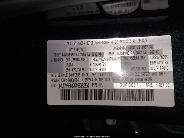 2024 Mazda Cx-30 2.5 S Select Sport მანქანა იყიდება აუქციონზე, vin: 3MVDMBBM2RM698654, აუქციონის ნომერი: 44847215
