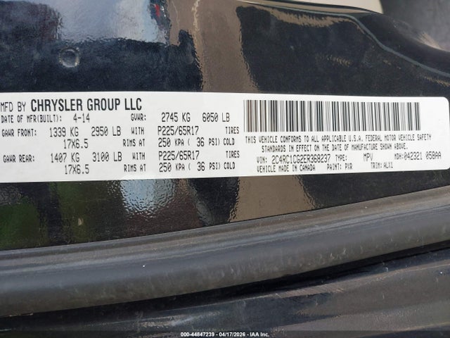 2C4RC1CG2ER368237 Chrysler Town &amp; Country Touring-l