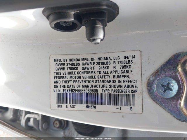 Honda Civic Lx 2014 19XFB2F55EE039605 Image 9