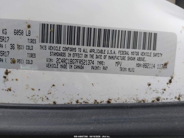 2015 CHRYSLER TOWN & COUNTRY 2C4RC1BG7FR521374 Photo 8