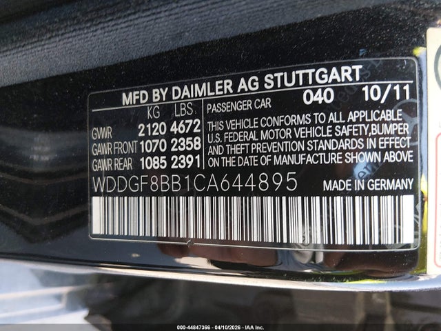 Aukcja sprzedaży 2012 Mercedes-benz C 300 Luxury 4matic/sport 4matic, vin: WDDGF8BB1CA644895, numer aukcji: 44847366