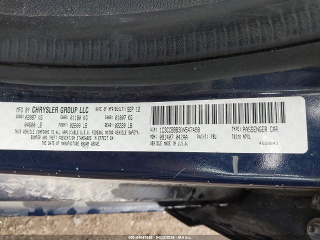 Продажа на аукционе авто 2013 Chrysler 200 Touring, vin: 1C3CCBBB3DN547498, номер лота: 44847452
