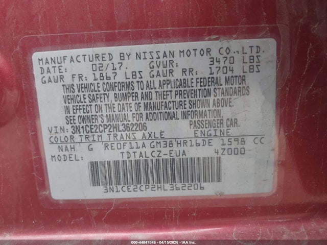 Nissan Versa Note S Plus 2017 3N1CE2CP2HL362206 Image 9