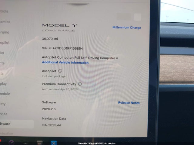 Aukcja sprzedaży 2024 Tesla Model Y Long Range Single Motor Rear-wheel Drive/rwd, vin: 7SAYGDED1RF166854, numer aukcji: 44847630