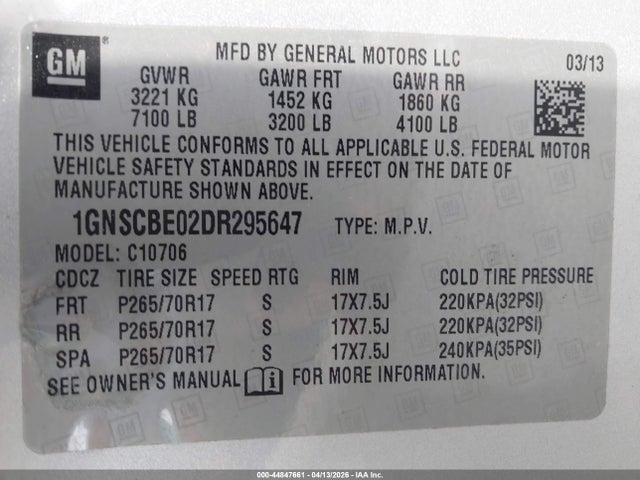 2013 CHEVROLET TAHOE 1GNSCBE02DR295647 Photo 8