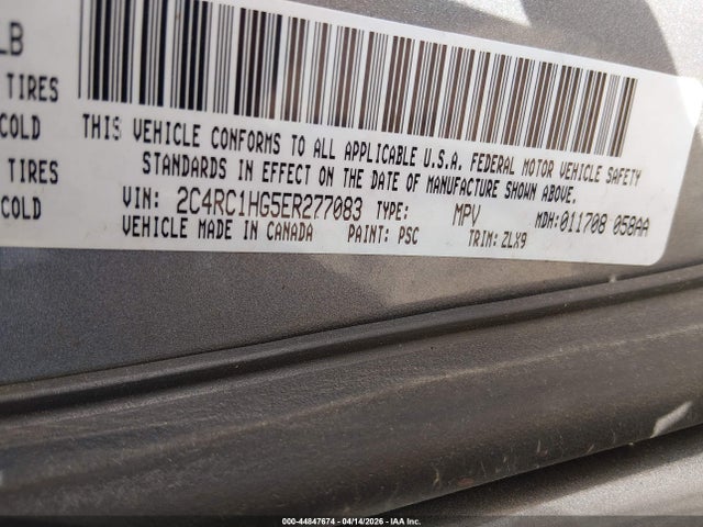 44847674 :رقم المزاد ، 2C4RC1HG5ER277083 vin ، 2014 Chrysler Town & Country S مزاد بيع