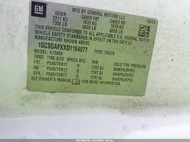 2013 CHEVROLET EXPRESS 1500 1GCSGAFXXD1164077 Photo 8