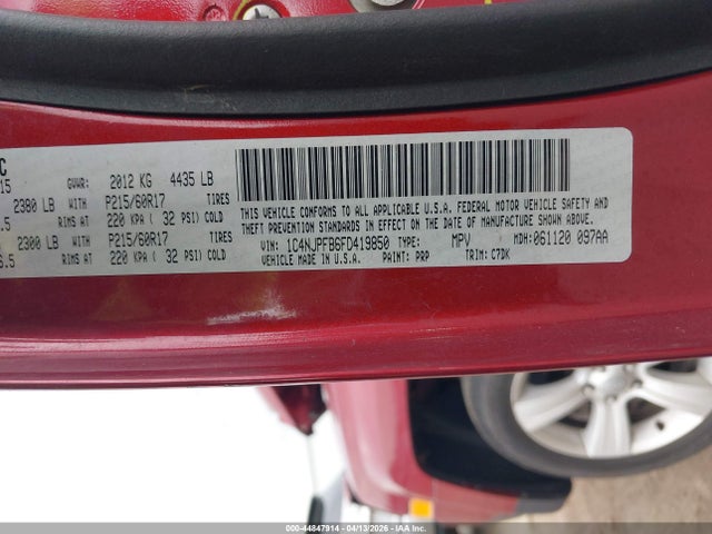 Aukcja sprzedaży 2015 Jeep Patriot Latitude, vin: 1C4NJPFB6FD419850, numer aukcji: 44847914