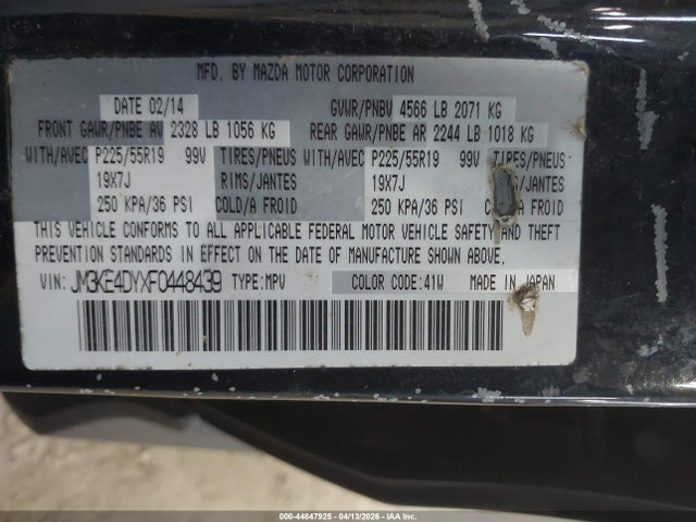 44847925 :رقم المزاد ، JM3KE4DYXF0448439 vin ، 2015 Mazda Cx-5 Grand Touring مزاد بيع