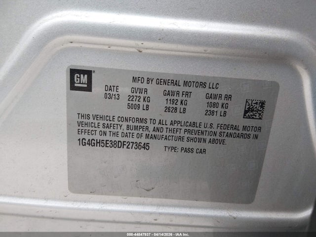 Продажа на аукционе авто 2013 Buick Lacrosse Premium 2 Group, vin: 1G4GH5E38DF273645, номер лота: 44847937