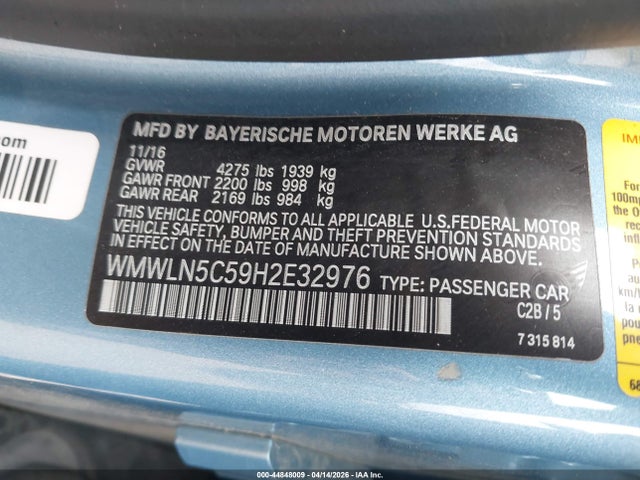 Продаж на аукціоні авто 2017 Mini Clubman Cooper, vin: WMWLN5C59H2E32976, номер лоту: 44848009