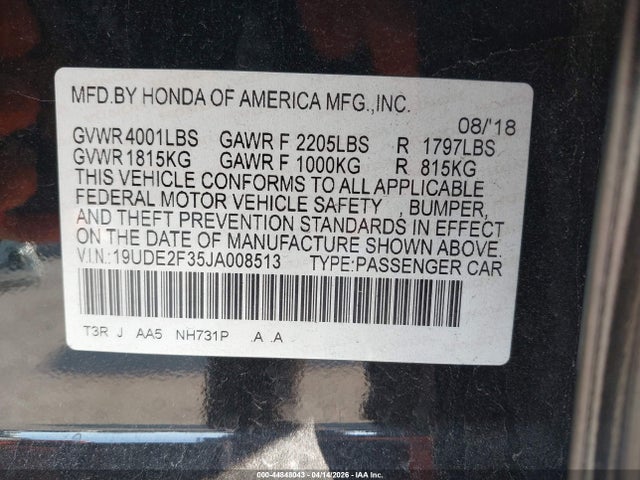 Продаж на аукціоні авто 2018 Acura Ilx Acurawatch Plus Package, vin: 19UDE2F35JA008513, номер лоту: 44848043