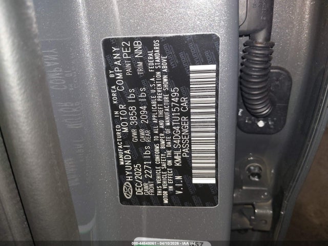 44848061 :رقم المزاد ، KMHLS4DG4TU157495 vin ، 2026 Hyundai Elantra Sel Sport Premium مزاد بيع
