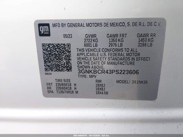 Aukcja sprzedaży 2023 Chevrolet Blazer Fwd 2lt, vin: 3GNKBCR43PS223606, numer aukcji: 44848181