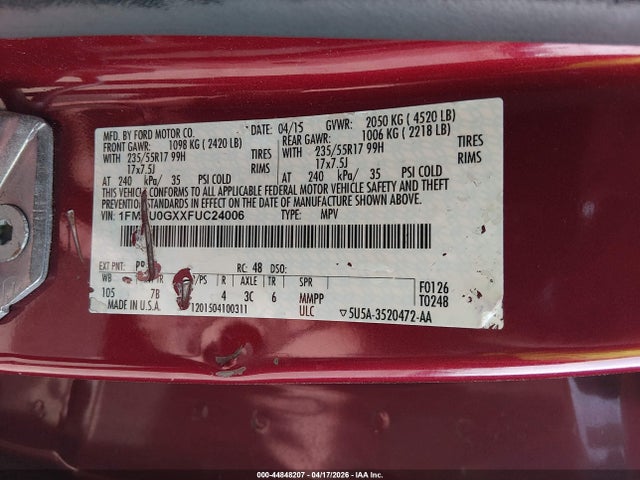 2015 FORD ESCAPE 1FMCU0GXXFUC24006 Photo 8