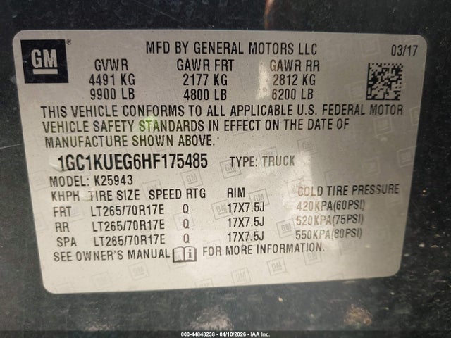 2017 CHEVROLET SILVERADO 2500HD 1GC1KUEG6HF175485 Photo 8