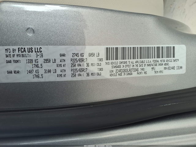 2018 DODGE GRAND CARAVAN 2C4RDGBG9JR273346 Photo 8